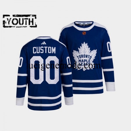 Kinder Toronto Maple Leafs CUSTOM Eishockey Trikot Adidas 2022 Reverse Retro Blau Authentic